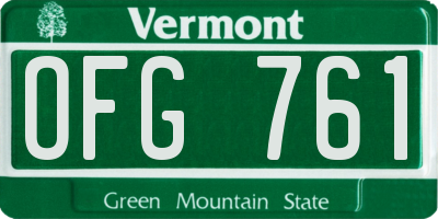 VT license plate OFG761