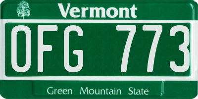VT license plate OFG773