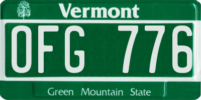 VT license plate OFG776
