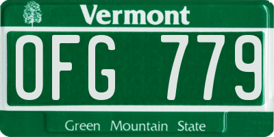VT license plate OFG779