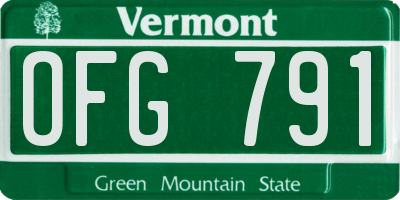 VT license plate OFG791
