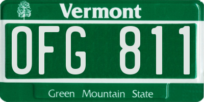 VT license plate OFG811
