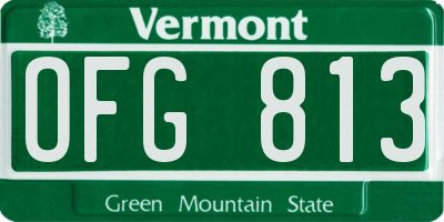 VT license plate OFG813
