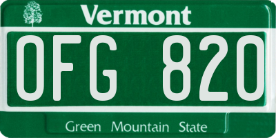 VT license plate OFG820