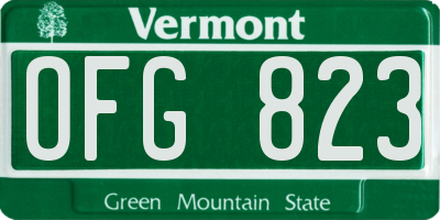 VT license plate OFG823