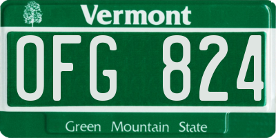 VT license plate OFG824