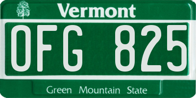 VT license plate OFG825
