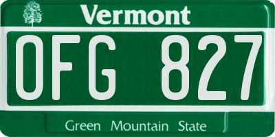 VT license plate OFG827