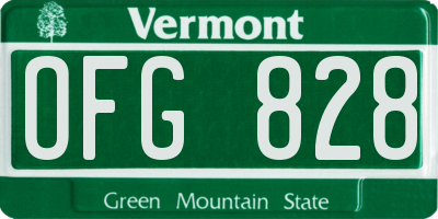 VT license plate OFG828