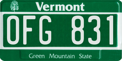 VT license plate OFG831