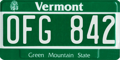 VT license plate OFG842
