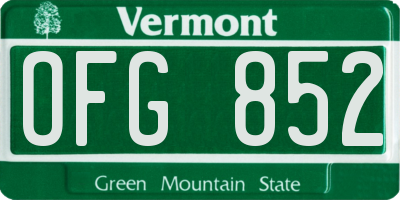 VT license plate OFG852