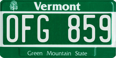 VT license plate OFG859