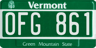 VT license plate OFG861