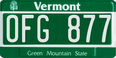 VT license plate OFG877