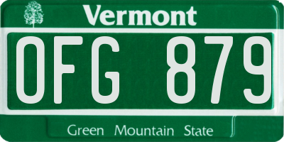 VT license plate OFG879