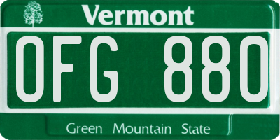 VT license plate OFG880