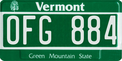 VT license plate OFG884