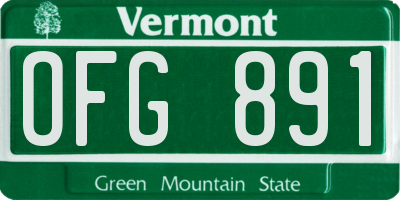VT license plate OFG891