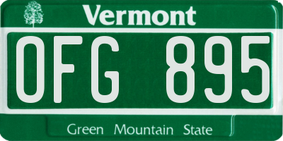 VT license plate OFG895