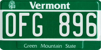 VT license plate OFG896