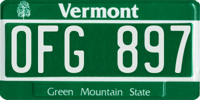 VT license plate OFG897