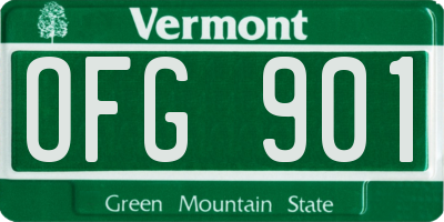 VT license plate OFG901