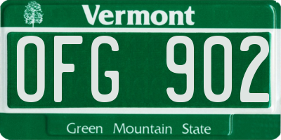 VT license plate OFG902