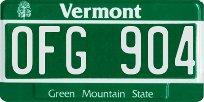 VT license plate OFG904
