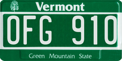 VT license plate OFG910