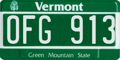 VT license plate OFG913