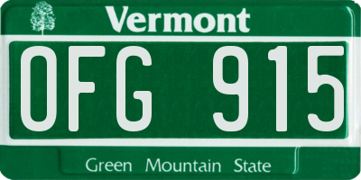 VT license plate OFG915