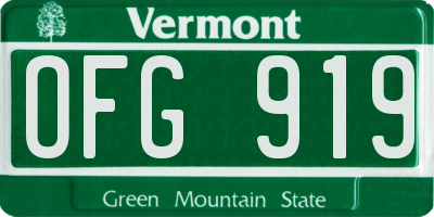 VT license plate OFG919
