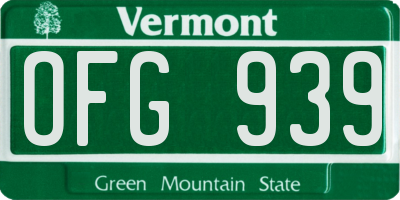 VT license plate OFG939