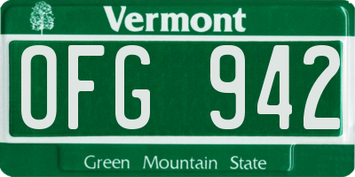 VT license plate OFG942