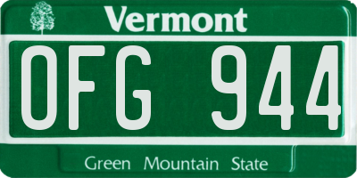 VT license plate OFG944