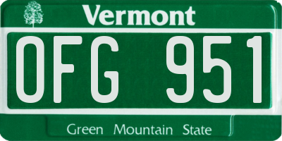 VT license plate OFG951