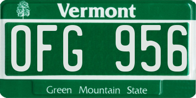 VT license plate OFG956