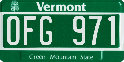 VT license plate OFG971