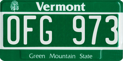 VT license plate OFG973