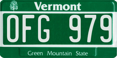 VT license plate OFG979