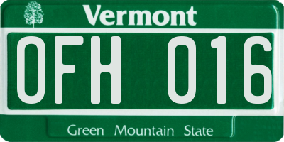 VT license plate OFH016