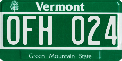 VT license plate OFH024