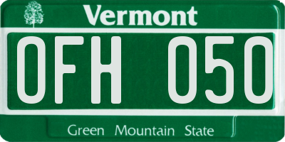 VT license plate OFH050