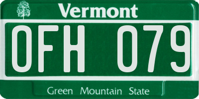 VT license plate OFH079
