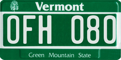 VT license plate OFH080