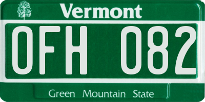 VT license plate OFH082