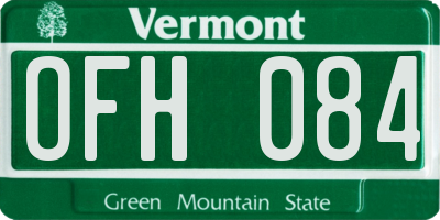 VT license plate OFH084