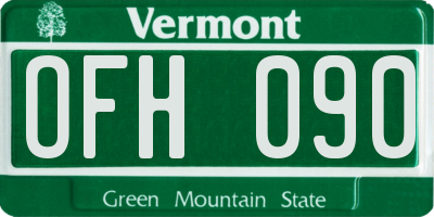 VT license plate OFH090