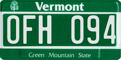 VT license plate OFH094